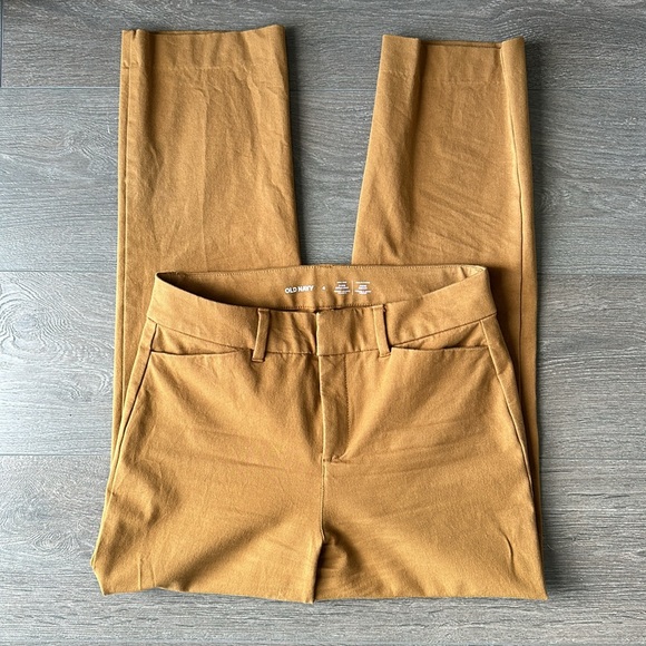 Old navy High-Waisted Pixie Straight Ankle Pants 4 tall trousers | Bourbon - Picture 4 of 5